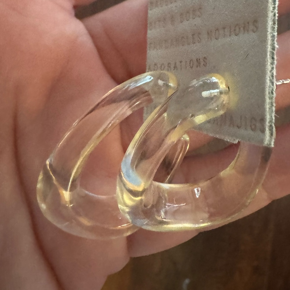 NWT Anthropologie Transparent Glass Earrings - Picture 6 of 10